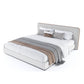 Ultra Sleek King-Size White Upholstered Bed for Luxury Bedroom