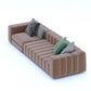 4 Seater Chocolate Brown Sofa