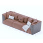 3 Seater Dual Tone Premium Brown Sofa With Leather Touch