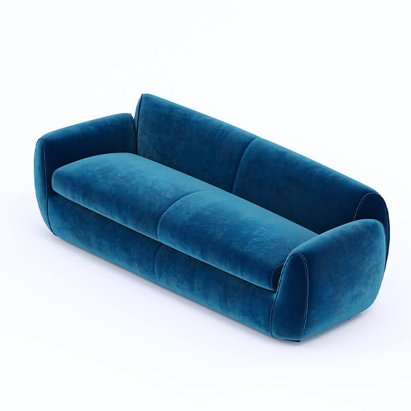 3 Seater Modern Royal Blue Sofa for Living Room